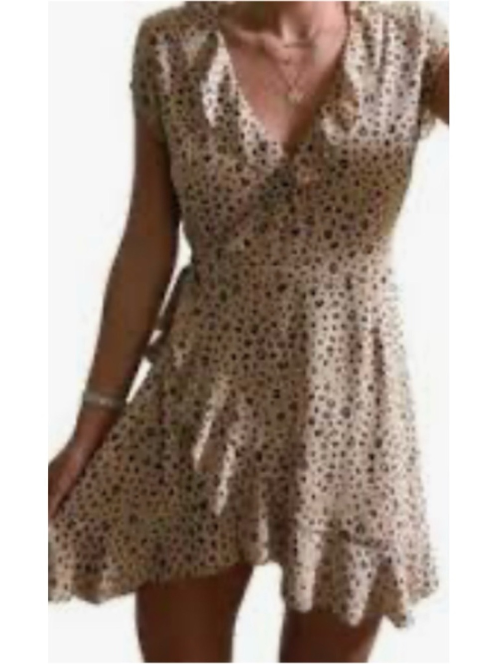 Sunday Best Short Sleeve Leopard Print Ruffle Wrap Dress Size 8